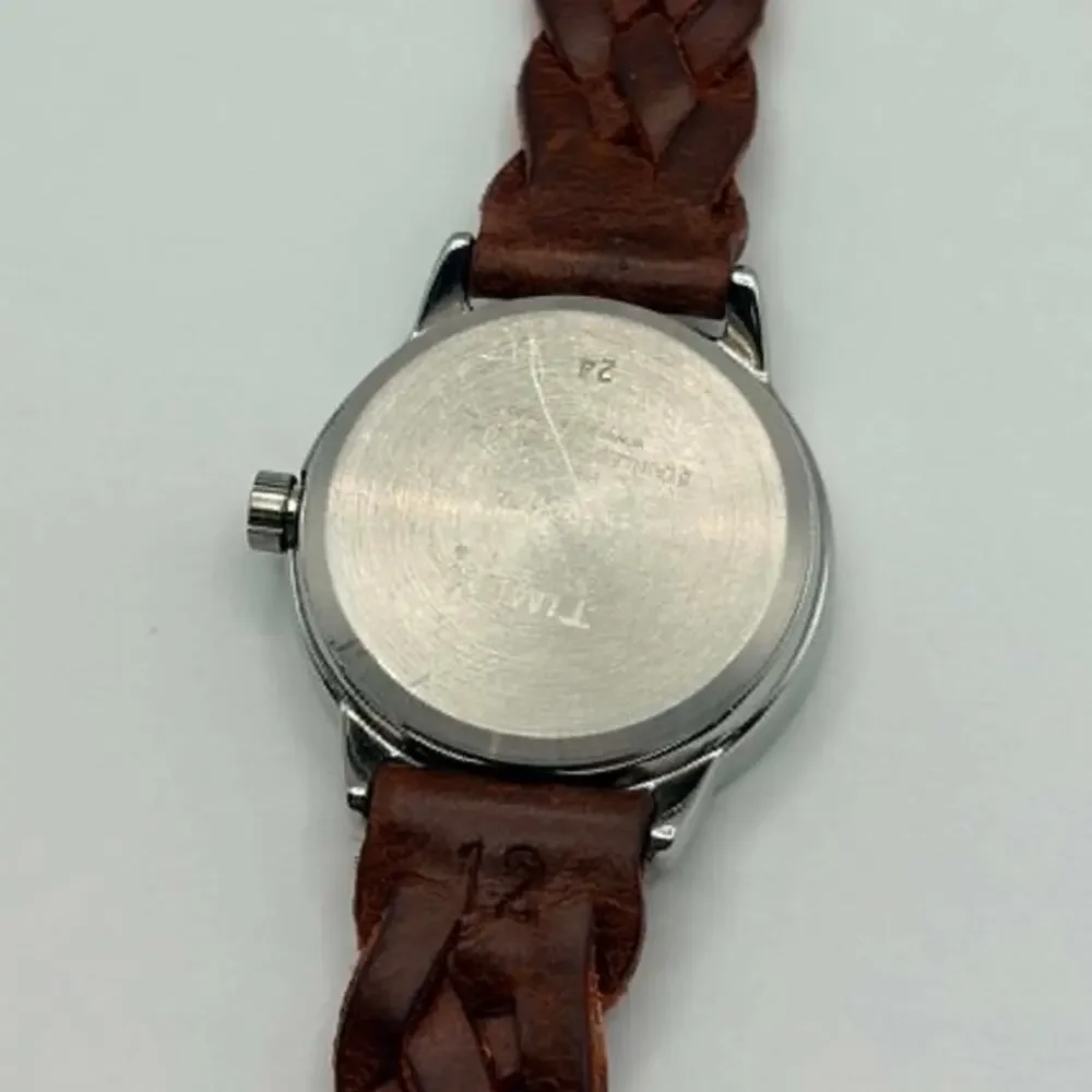 Silver & Brown Timex Watch
